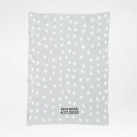 Reversible Grey Chenille Dot Baby Stroller Blanket