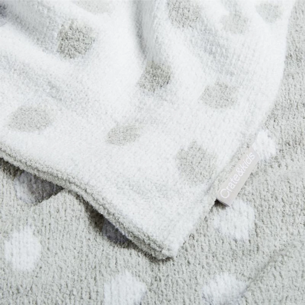 Reversible Grey Chenille Dot Baby Stroller Blanket