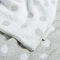 Reversible Grey Chenille Dot Baby Stroller Blanket