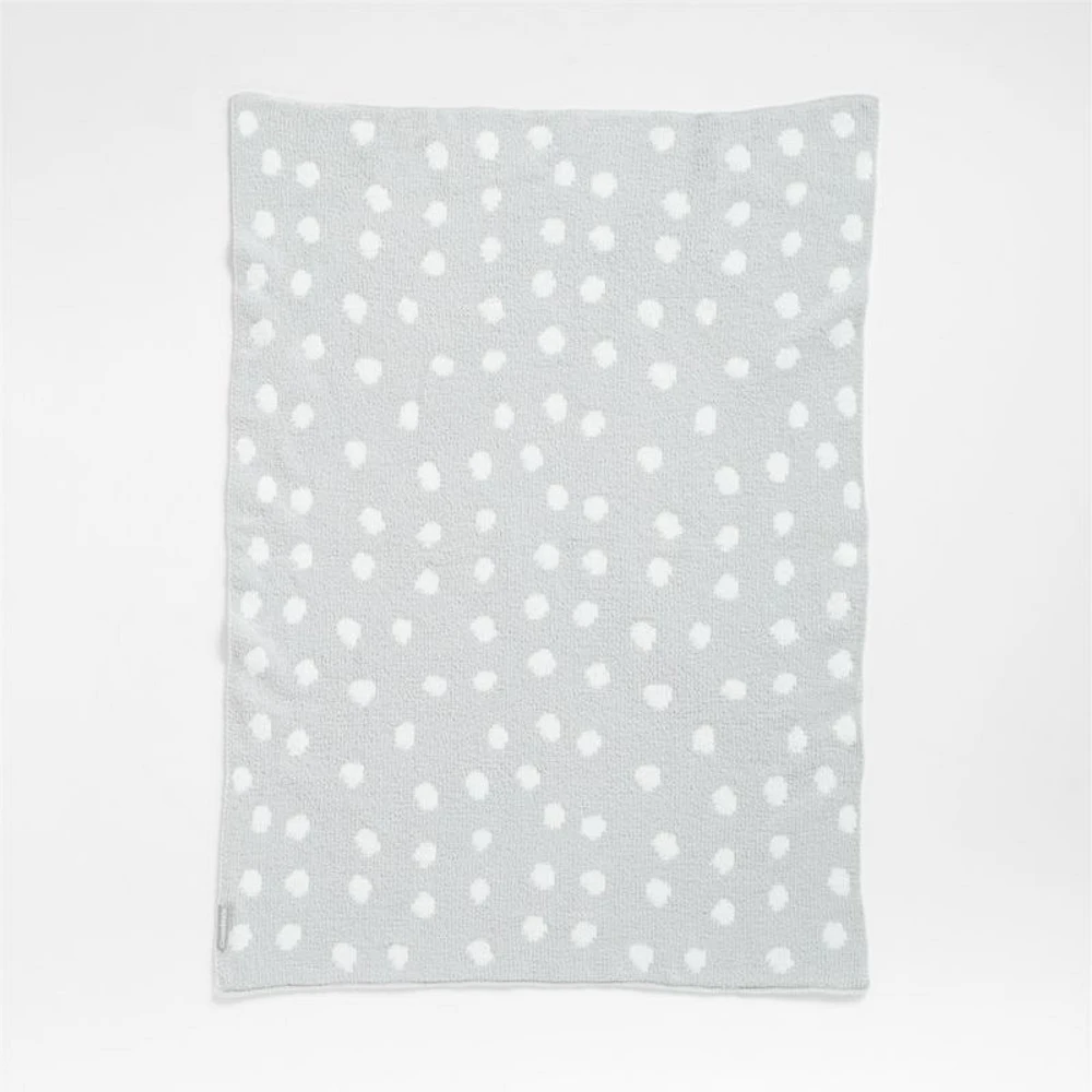 Reversible Grey Chenille Dot Baby Stroller Blanket