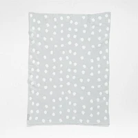 Reversible Grey Chenille Dot Baby Stroller Blanket