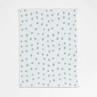Reversible Muted Teal Chenille Dot Baby Stroller Blanket