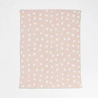 Reversible Pink Tint Chenille Dot Baby Stroller Blanket