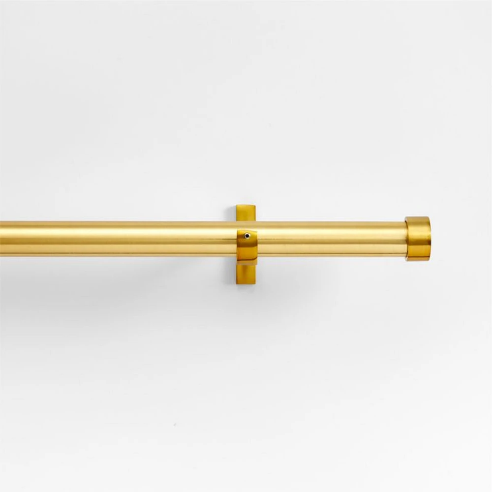 Brass 1" Curtain Rod and End Cap Finials Set 88"-120"