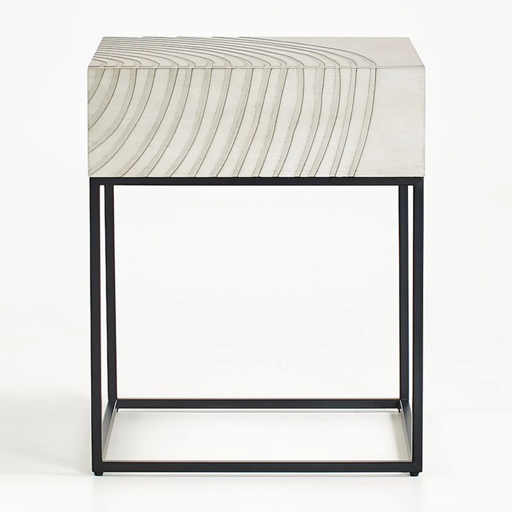 Circulus Dove White Wood Nightstand