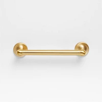 Classic 4" Round Brushed Brass Cabinet Drawer Bar Pull
