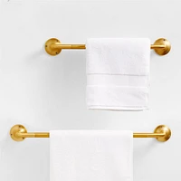 Classic Round Brushed Brass Bath Towel Bar 18"
