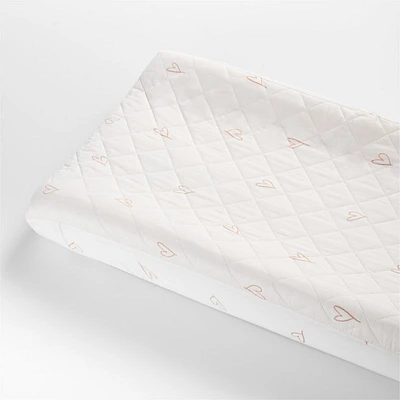Clay Heart Organic Cotton Baby Changing Pad Cover by Leanne Ford