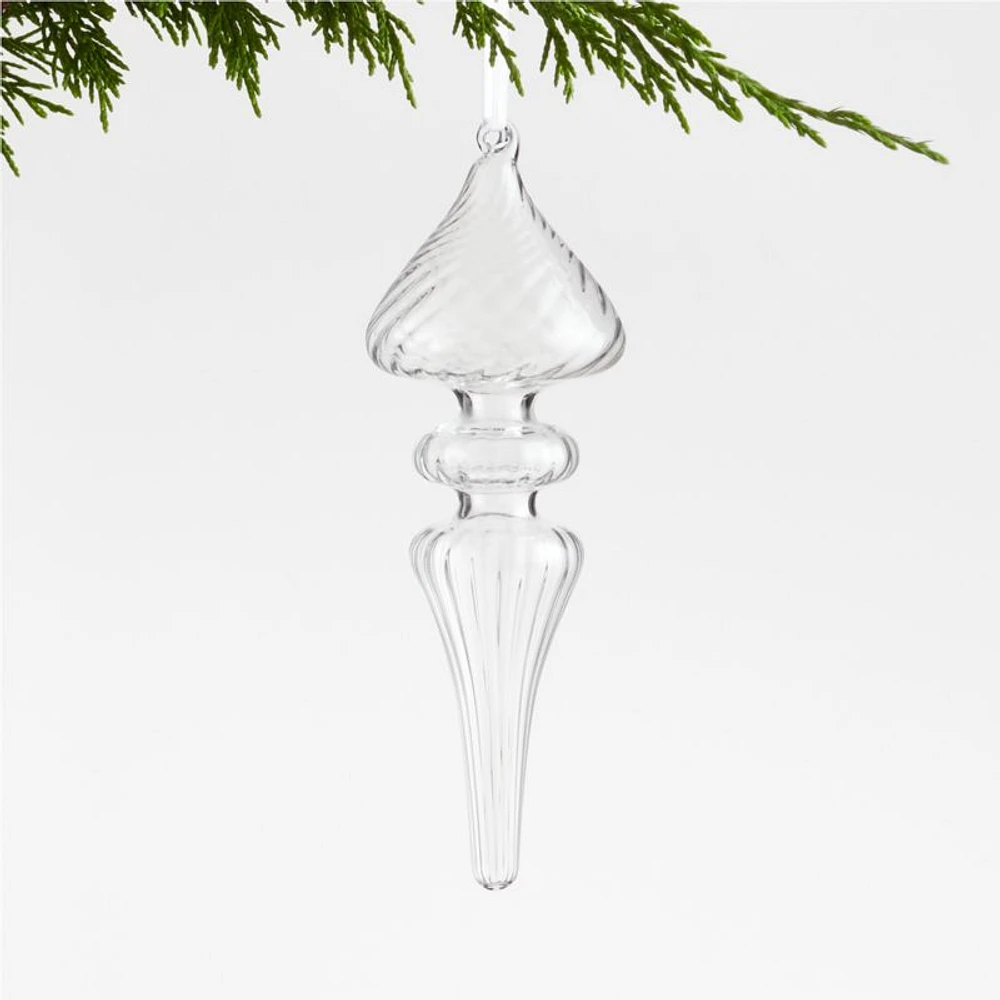 Small Glass Finial Christmas Tree Ornament, Set of 4