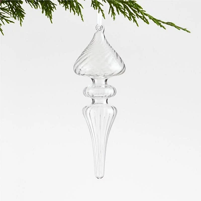 Small Glass Finial Christmas Tree Ornament, Set of 4