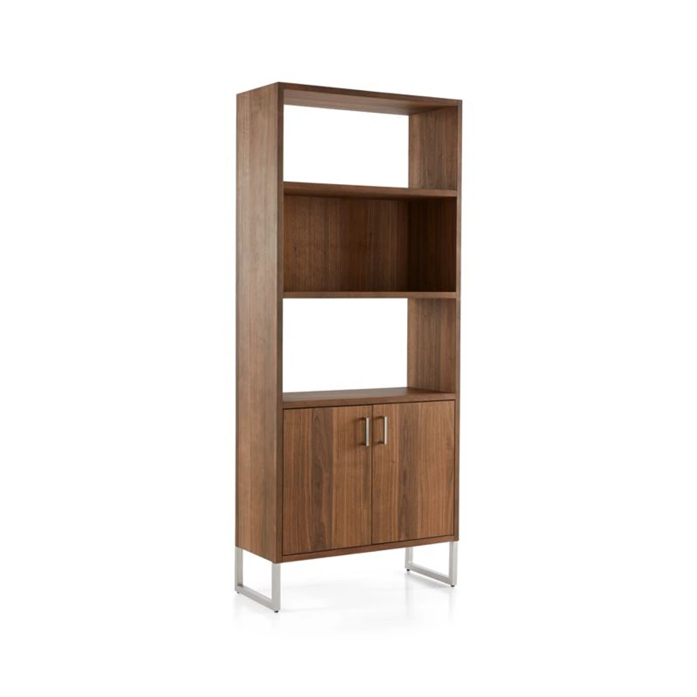Clybourn 32" Walnut Storage Bookcase