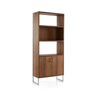 Clybourn 32" Walnut Storage Bookcase