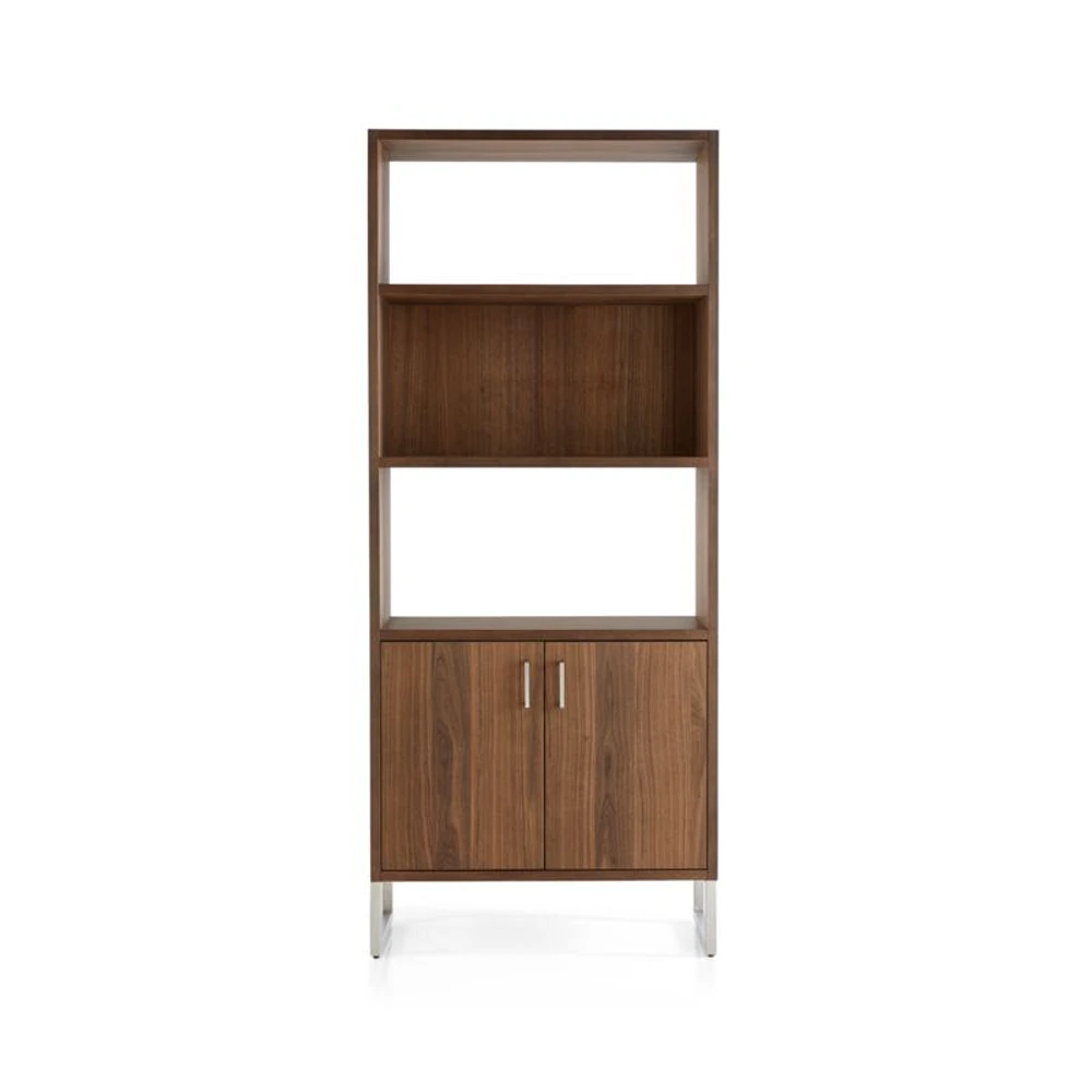 Clybourn 32" Walnut Storage Bookcase