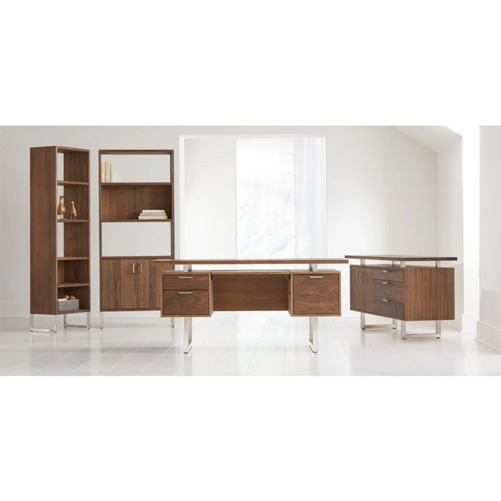 Clybourn 32" Walnut Storage Bookcase