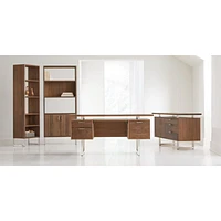 Clybourn 32" Walnut Storage Bookcase