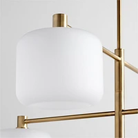 Colombe Burnished Brass and Glass Chandelier Light