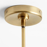 Colombe Burnished Brass and Glass Chandelier Light
