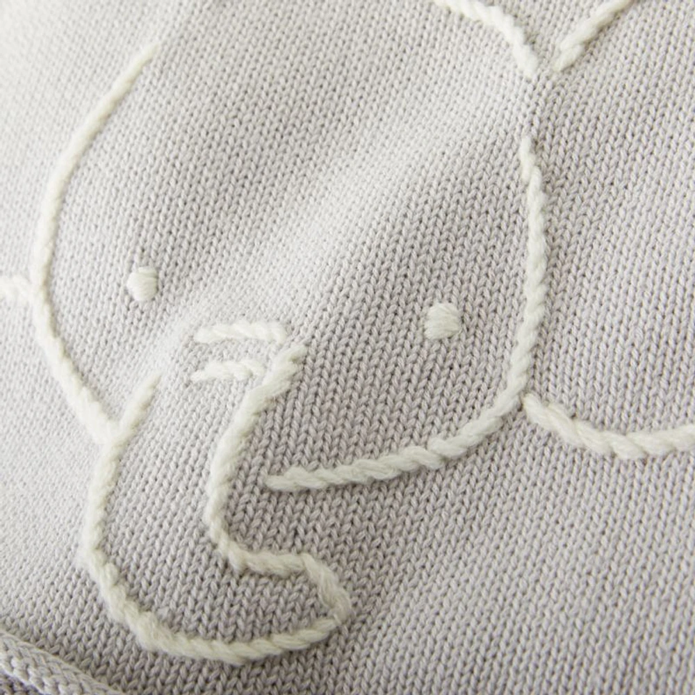 Comfy Critter Grey Elephant Baby Stroller Blanket