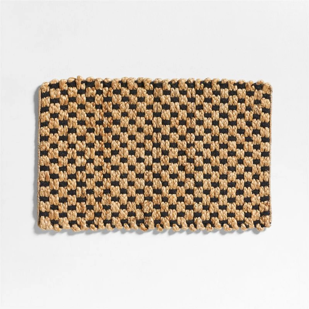 Contrast Jute Black and Natural Doormat 18"x30"