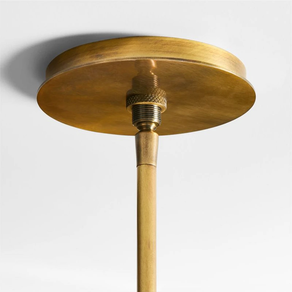 Coquina Brass Pendant Light with Glass Shade