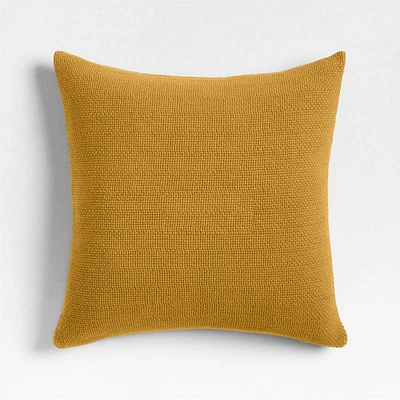 Organic Cotton Basketweave 20x20 Moroccan Ocher Throw Pillow Cover