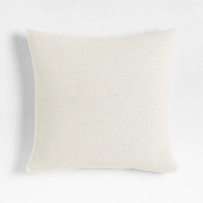 Organic Cotton Basketweave 20x20 Travertine Beige Throw Pillow Cover