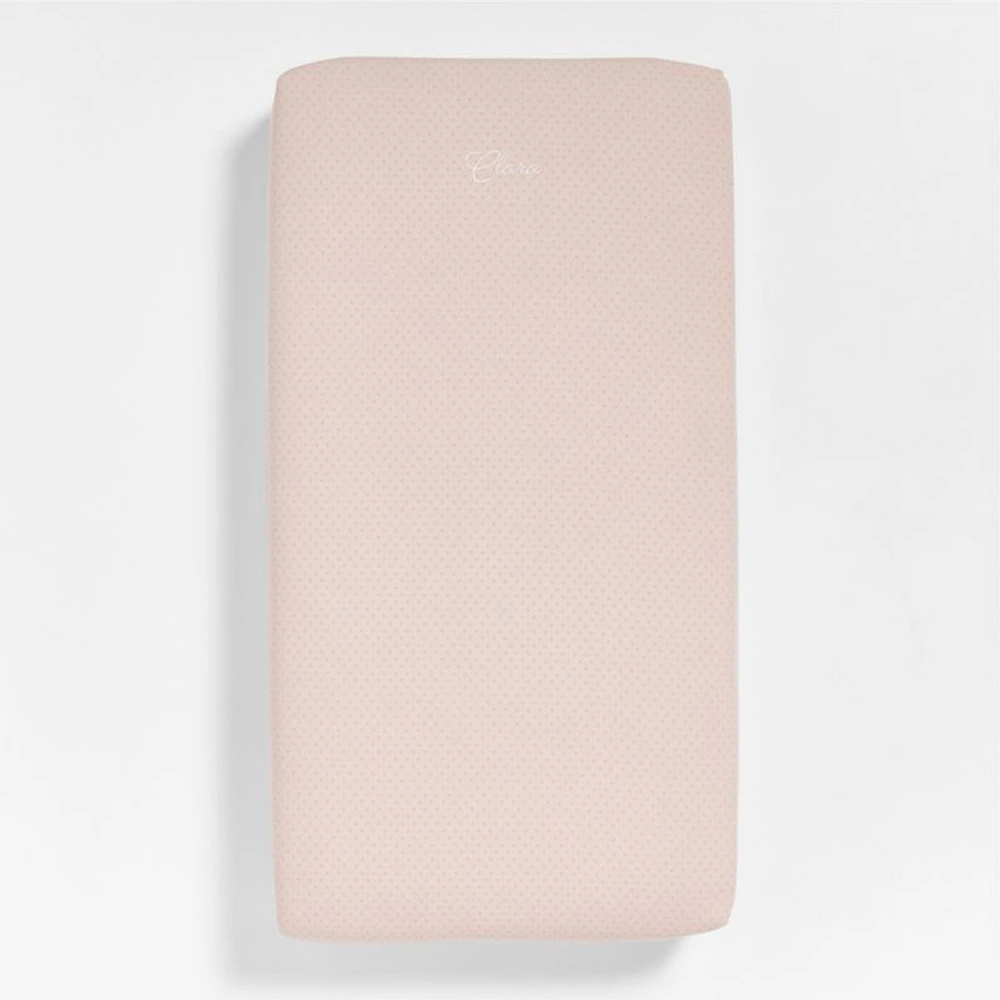 Cozy Cloud Modern Star Elegant Pink Washed Organic Cotton Baby Crib Fitted Sheet