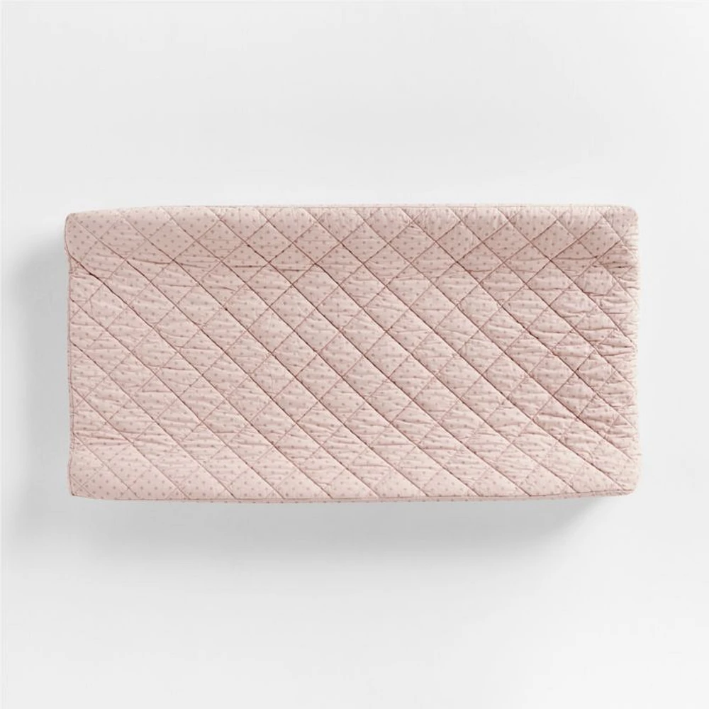 Cozy Cloud Modern Star Mauve Rose Washed Organic Cotton Baby Changing Pad Cover