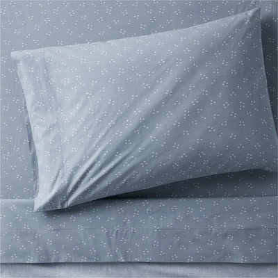 Cozy Cloud Twinkle Mist Blue Washed Organic Cotton Kids Twin Sheet Set