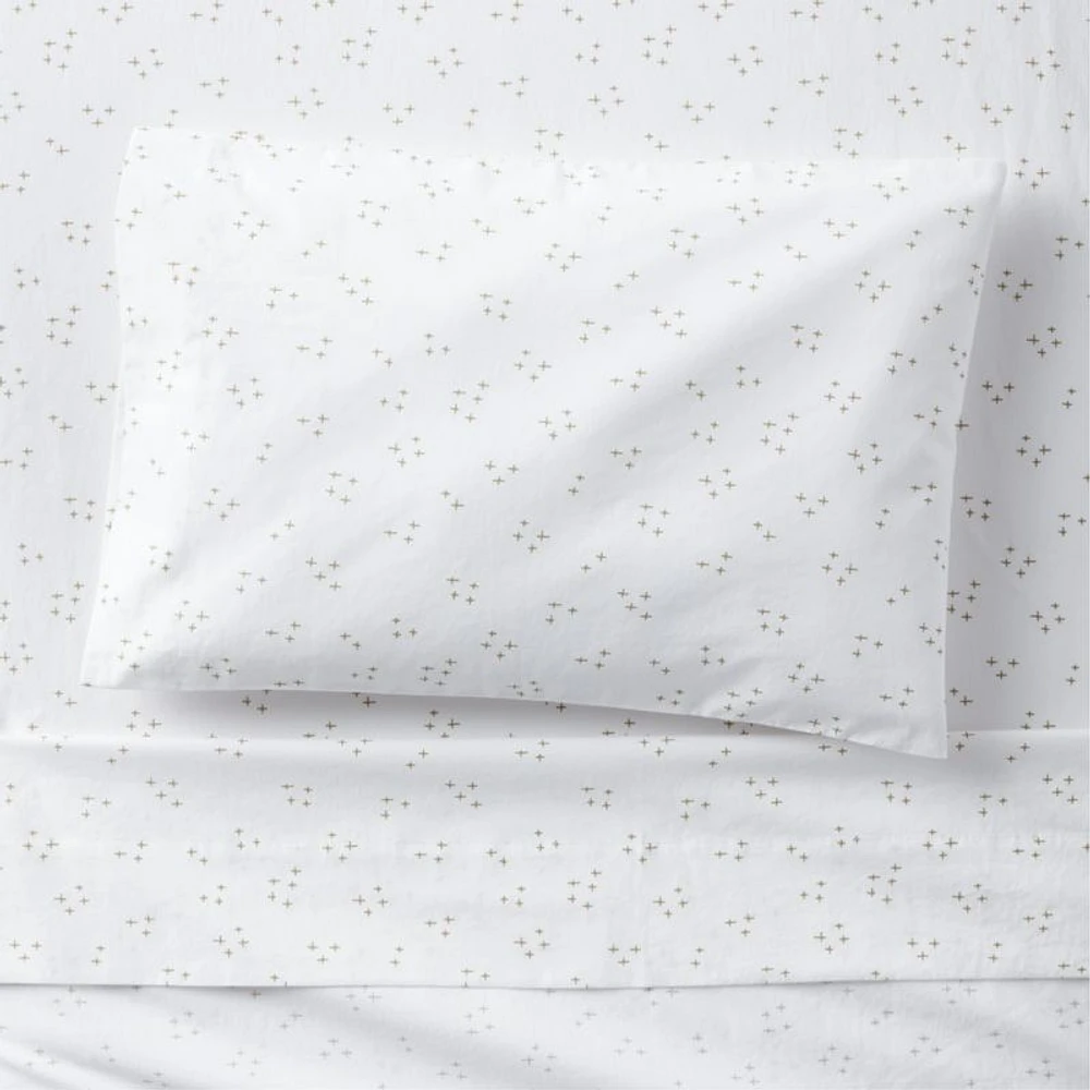 Cozy Cloud Twinkle Willow Green Washed Organic Cotton Toddler Sheet Set