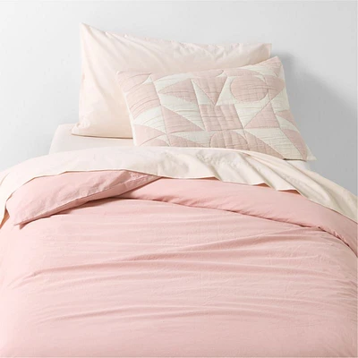 Cozy Cloud Orchid Rose Washed Organic Cotton Kids Twin Duvet Cover
