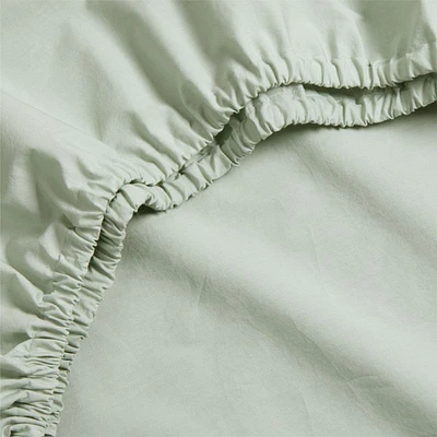 Cozy Cloud Muted Teal Washed Organic Cotton Baby Crib Fitted Sheet