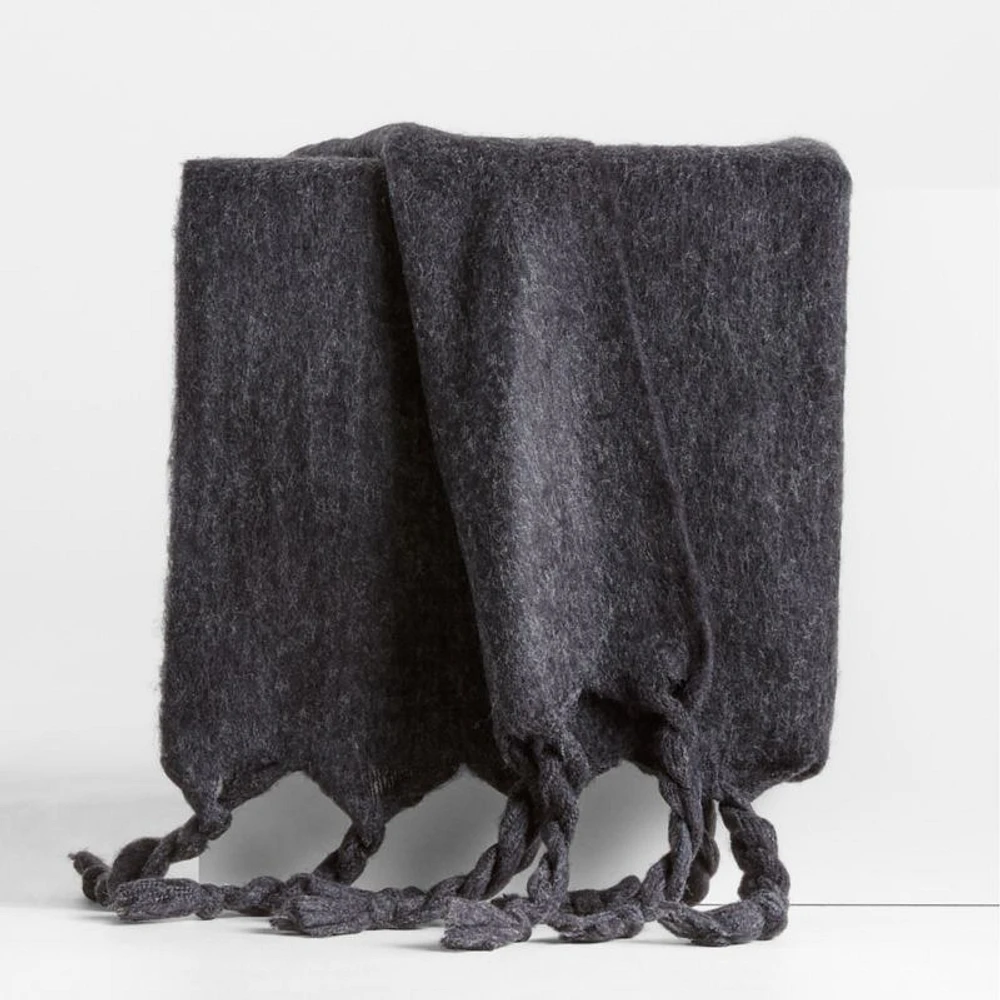 Cozy Fringe 70"x55" Storm Grey Throw Blanket
