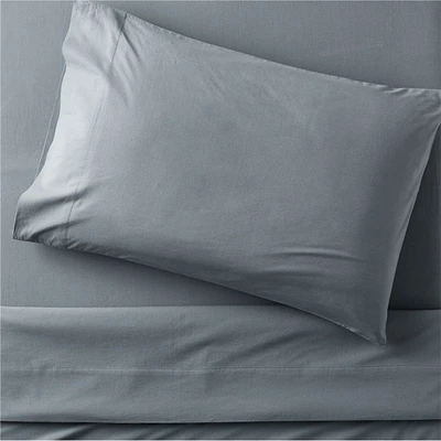 Cozy Cloud Slate Blue Washed Organic Cotton Kids Twin Sheet Set