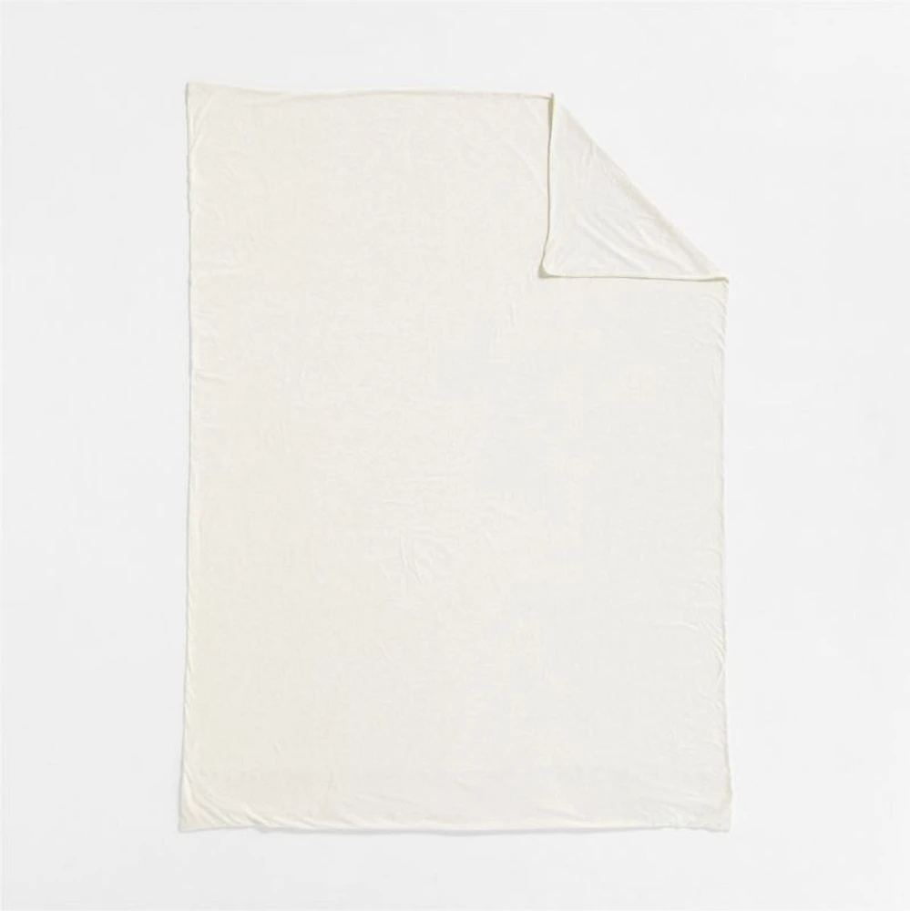 Cozysoft Organic Cotton Jersey Heathered Ivory Twin/Twin XL Duvet Cover