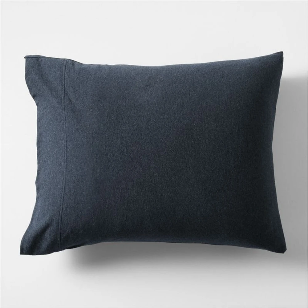 Cozysoft Organic Cotton Jersey Midnight Navy Blue Standard Bed Pillow Sham