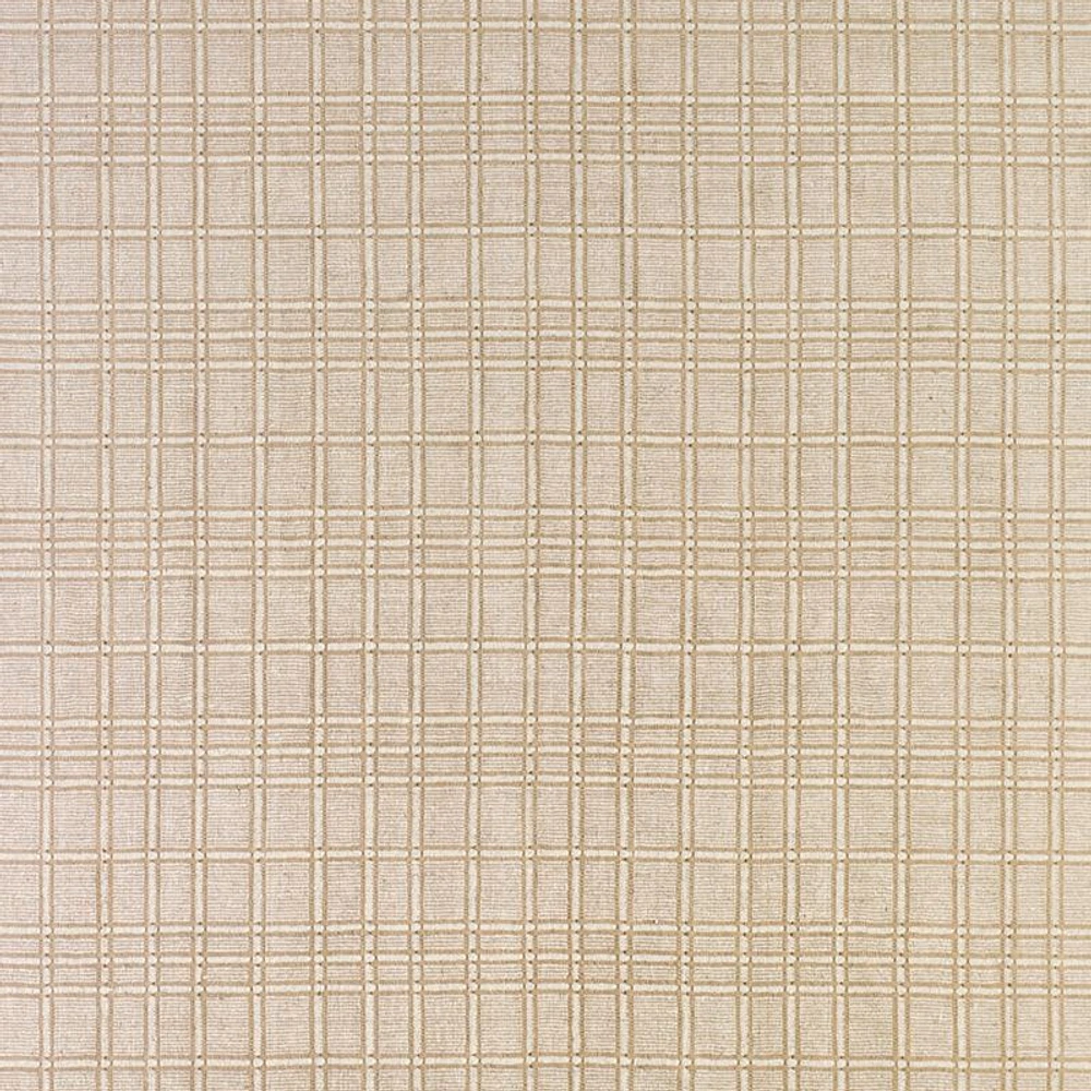 Copenhagen Jute Wool Blend Handwoven Plaid Ivory Area Rug 6'x9'
