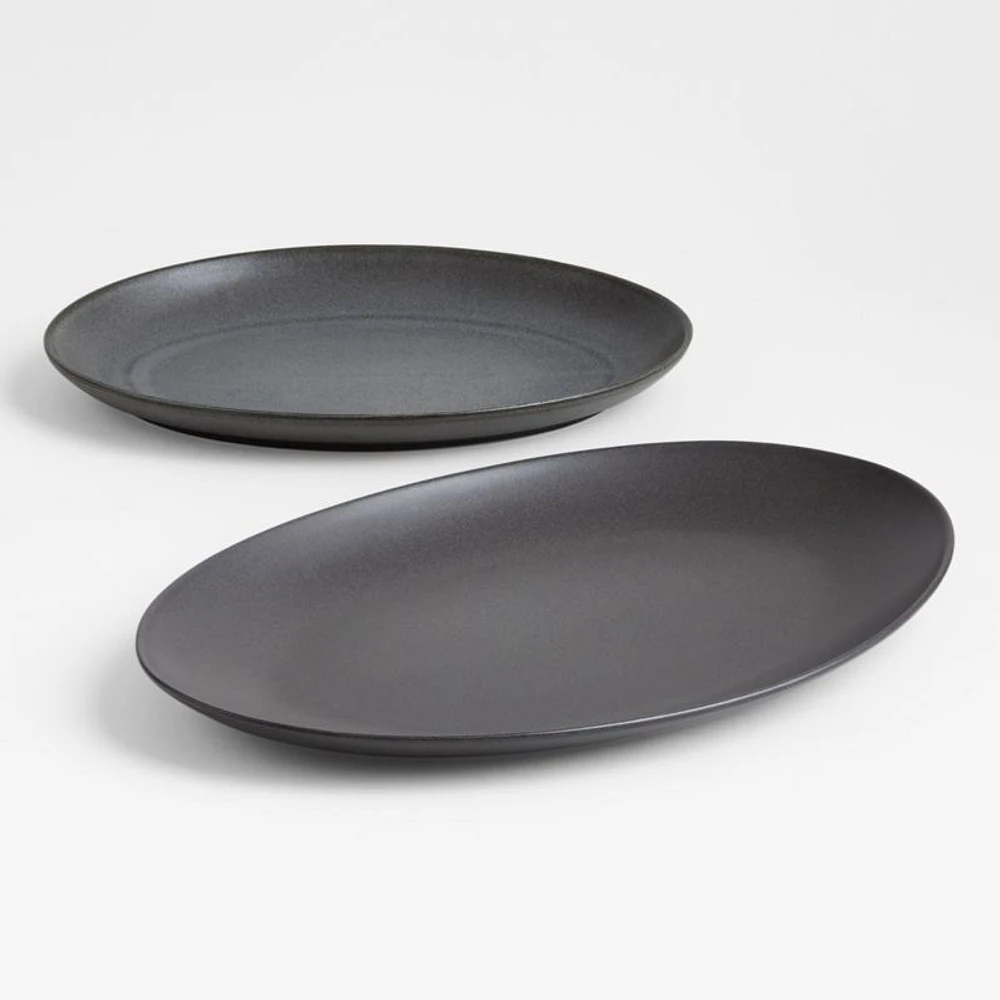 Craft Charcoal Grey Large Stoneware Serving Platter