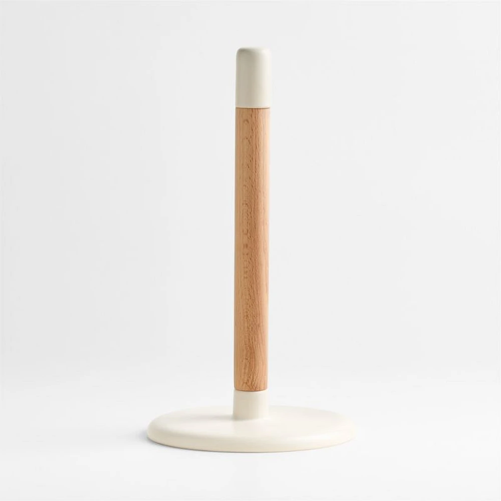 Craft Linen Cream Stoneware Paper Towel Holder