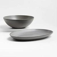 Craft Charcoal Grey Large Stoneware Serving Platter
