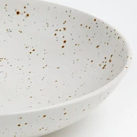 Craft Speckled White Stoneware Low Bowl