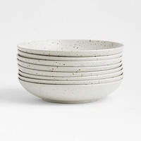 Craft Speckled White Stoneware Low Bowl