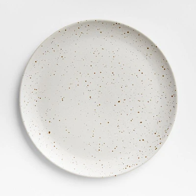 Craft Speckled White Stoneware Flat Dinner Plate