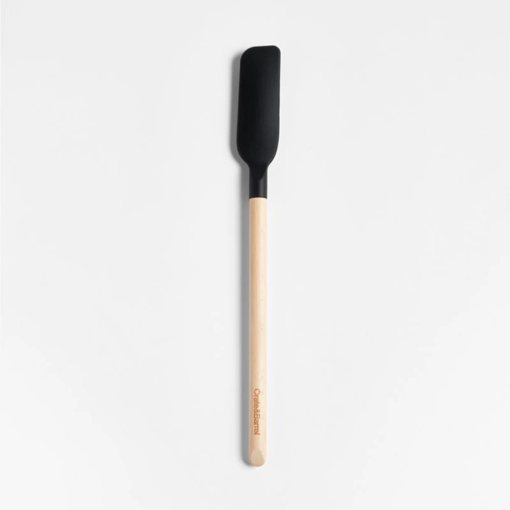 Crate & Barrel Wood and Black Silicone Jar Scraper