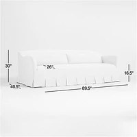 Crawford 90" Slipcovered Sofa with Box-Pleated Skirt by Jake Arnold