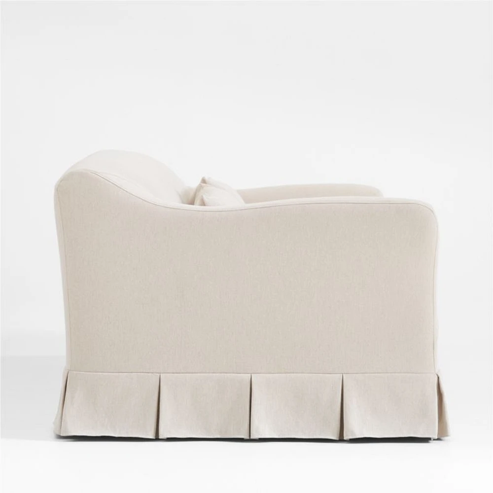 Crawford 90" Slipcovered Sofa with Box-Pleated Skirt by Jake Arnold