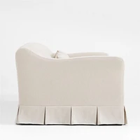 Crawford 90" Slipcovered Sofa with Box-Pleated Skirt by Jake Arnold