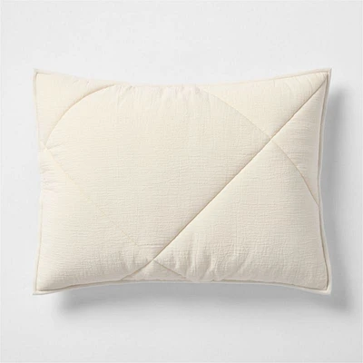 Cotton Crinkle Matelasse Calm Beige Standard Bed Pillow Sham