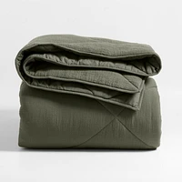 Cotton Crinkle Matelasse Burnt Green Twin/Twin XL Comforter