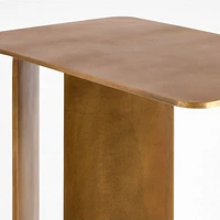 Cruz Burnished Brass Steel Rectangular C Table